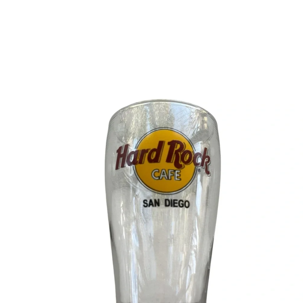 Hard Rock Cafe San Diego Tall Pilsner Beer Glass, 20‎ oz., 8.5 in., Tall Vintage